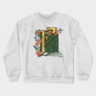 Art Nouveau Letter F, Ornamental Letter F, Art Deco Crewneck Sweatshirt